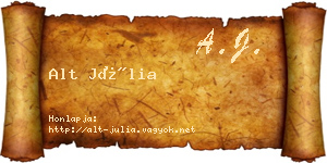Alt Júlia névjegykártya
